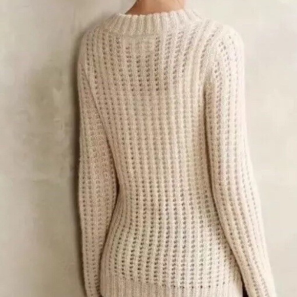 Field Flower Loose Waffle Knit Oatmeal Pullover Sweater Sz XS Anthropologie - Picture 6 of 6